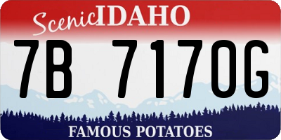 ID license plate 7B7170G