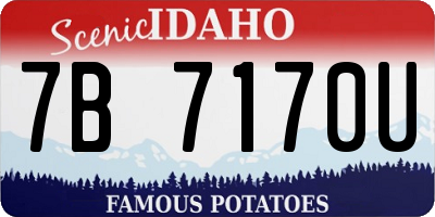 ID license plate 7B7170U