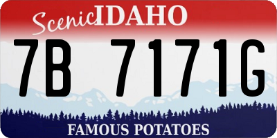 ID license plate 7B7171G
