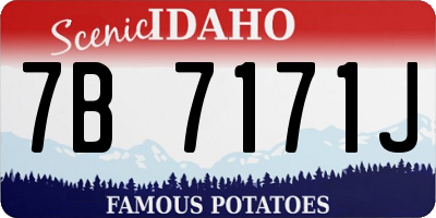 ID license plate 7B7171J