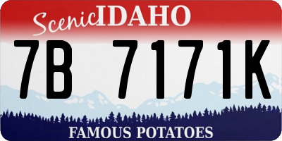 ID license plate 7B7171K