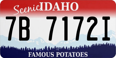 ID license plate 7B7172I