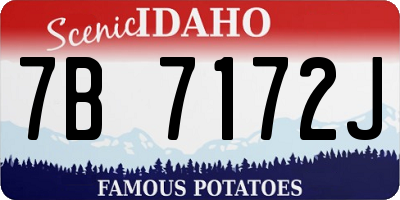 ID license plate 7B7172J