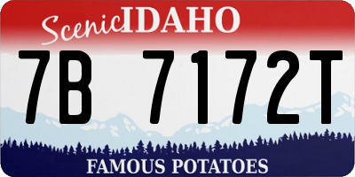 ID license plate 7B7172T