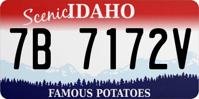 ID license plate 7B7172V