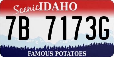 ID license plate 7B7173G