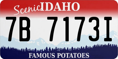 ID license plate 7B7173I