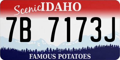 ID license plate 7B7173J