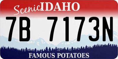 ID license plate 7B7173N