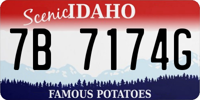 ID license plate 7B7174G