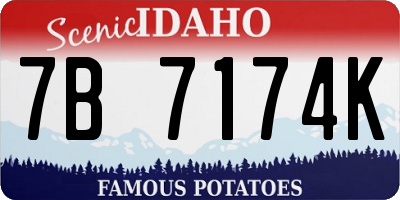 ID license plate 7B7174K