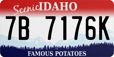 ID license plate 7B7176K
