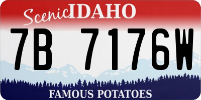 ID license plate 7B7176W