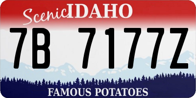 ID license plate 7B7177Z