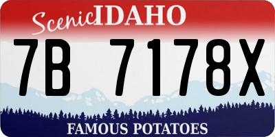 ID license plate 7B7178X