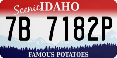 ID license plate 7B7182P