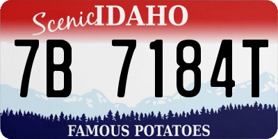 ID license plate 7B7184T