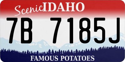 ID license plate 7B7185J