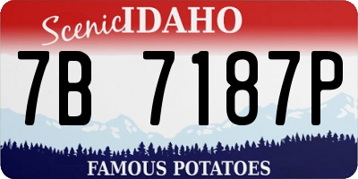 ID license plate 7B7187P