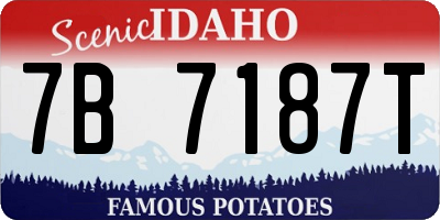ID license plate 7B7187T
