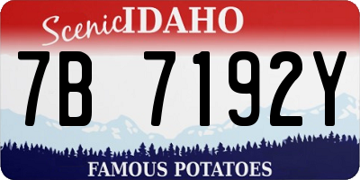 ID license plate 7B7192Y