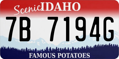ID license plate 7B7194G