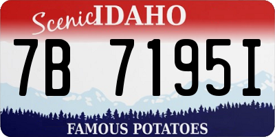 ID license plate 7B7195I