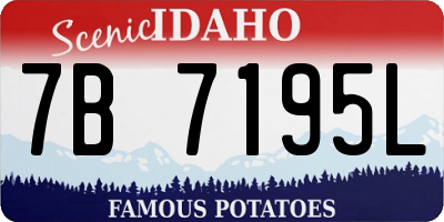 ID license plate 7B7195L