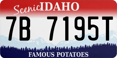 ID license plate 7B7195T