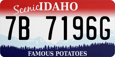 ID license plate 7B7196G