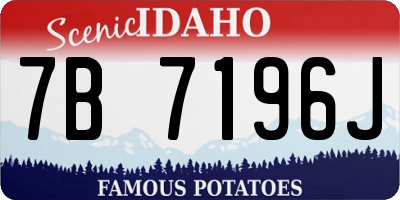 ID license plate 7B7196J