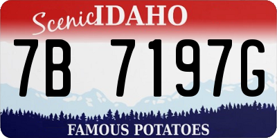 ID license plate 7B7197G