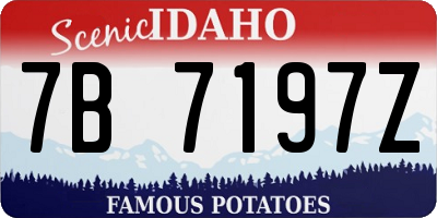 ID license plate 7B7197Z