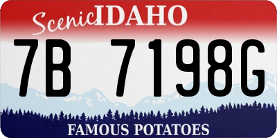ID license plate 7B7198G