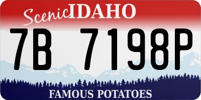 ID license plate 7B7198P
