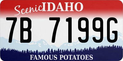 ID license plate 7B7199G