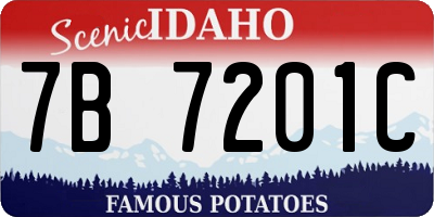 ID license plate 7B7201C