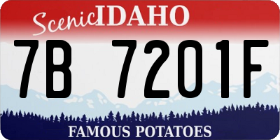 ID license plate 7B7201F