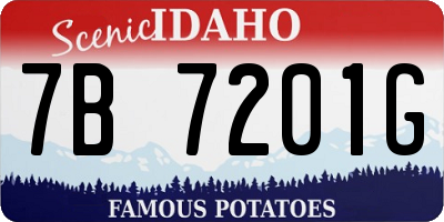 ID license plate 7B7201G