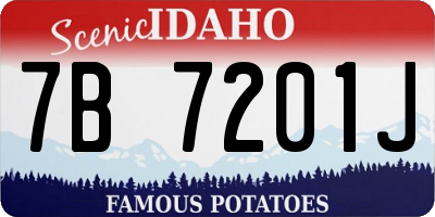 ID license plate 7B7201J