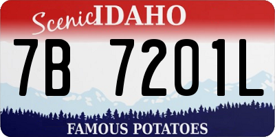 ID license plate 7B7201L
