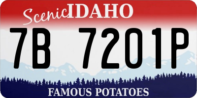 ID license plate 7B7201P