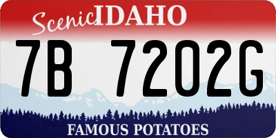 ID license plate 7B7202G