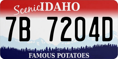 ID license plate 7B7204D