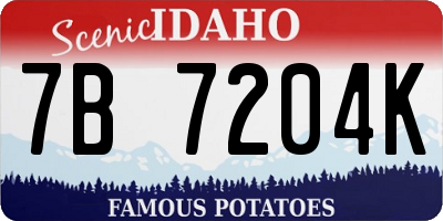 ID license plate 7B7204K