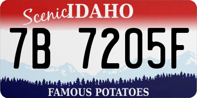 ID license plate 7B7205F