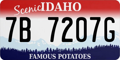 ID license plate 7B7207G