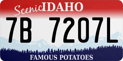 ID license plate 7B7207L