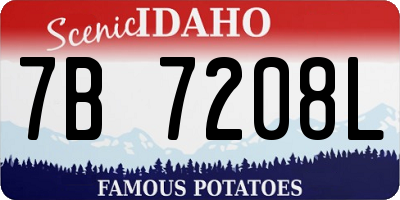 ID license plate 7B7208L