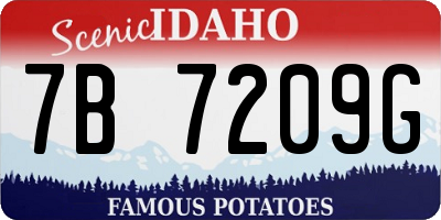 ID license plate 7B7209G